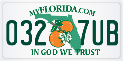 FL license plate 0327UB