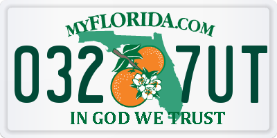 FL license plate 0327UT