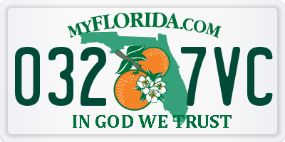 FL license plate 0327VC