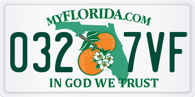 FL license plate 0327VF