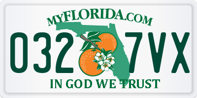 FL license plate 0327VX