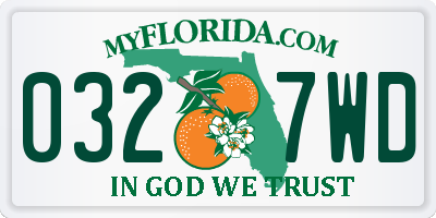 FL license plate 0327WD