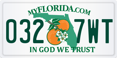 FL license plate 0327WT