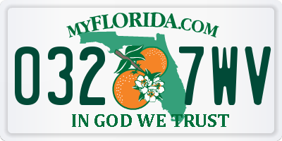 FL license plate 0327WV