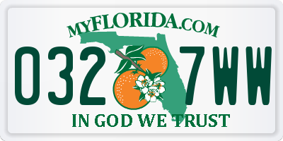FL license plate 0327WW