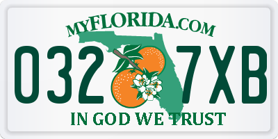 FL license plate 0327XB