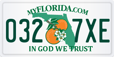 FL license plate 0327XE