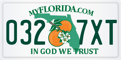 FL license plate 0327XT