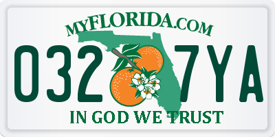 FL license plate 0327YA