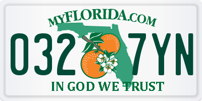 FL license plate 0327YN