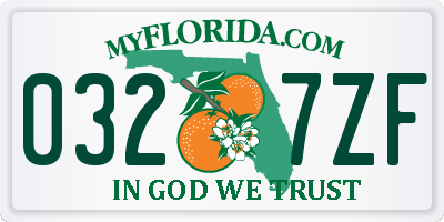 FL license plate 0327ZF