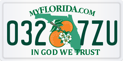 FL license plate 0327ZU