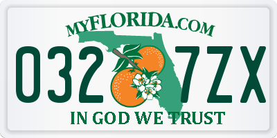 FL license plate 0327ZX
