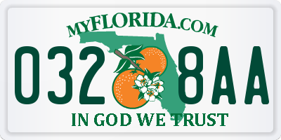 FL license plate 0328AA