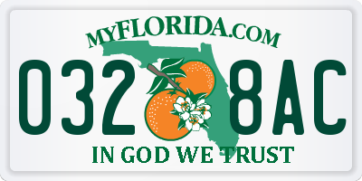 FL license plate 0328AC
