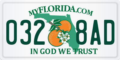 FL license plate 0328AD