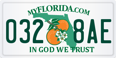 FL license plate 0328AE