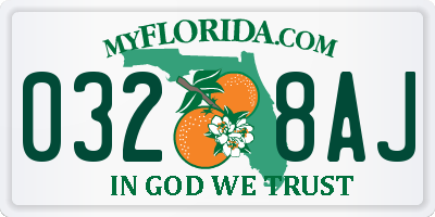 FL license plate 0328AJ