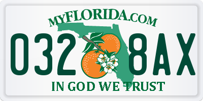 FL license plate 0328AX