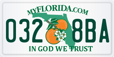 FL license plate 0328BA