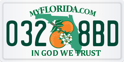 FL license plate 0328BD