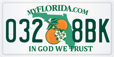 FL license plate 0328BK