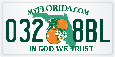 FL license plate 0328BL