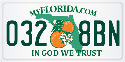 FL license plate 0328BN
