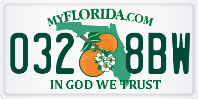 FL license plate 0328BW