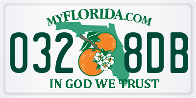 FL license plate 0328DB
