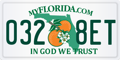 FL license plate 0328ET