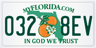 FL license plate 0328EV