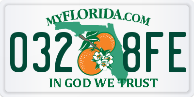 FL license plate 0328FE