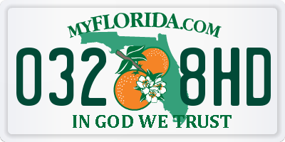 FL license plate 0328HD