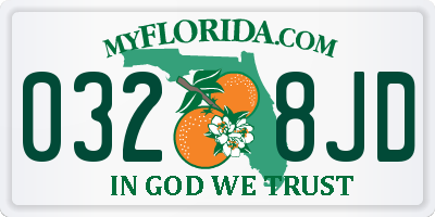 FL license plate 0328JD