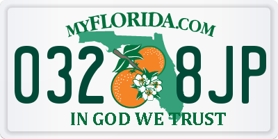 FL license plate 0328JP