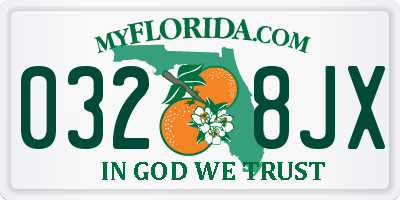 FL license plate 0328JX