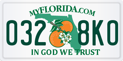 FL license plate 0328KO