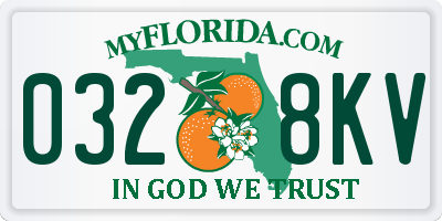 FL license plate 0328KV