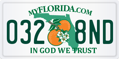 FL license plate 0328ND