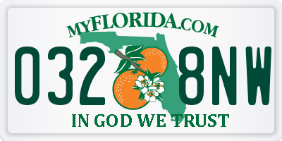 FL license plate 0328NW