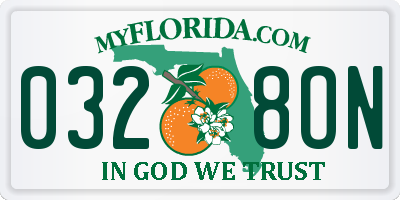 FL license plate 0328ON