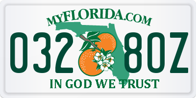 FL license plate 0328OZ