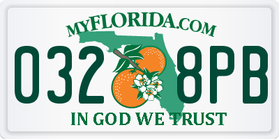 FL license plate 0328PB