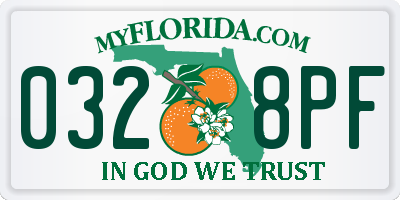 FL license plate 0328PF