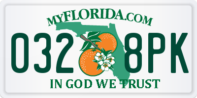 FL license plate 0328PK
