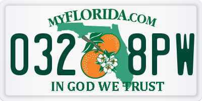 FL license plate 0328PW