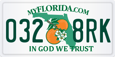 FL license plate 0328RK