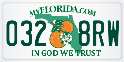 FL license plate 0328RW