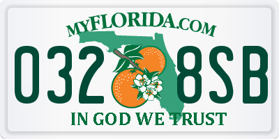 FL license plate 0328SB